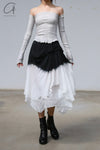 Marc Le Bihan 2502 colorblock skirt France Handmade MLB-2502-HEIBAI Black and white